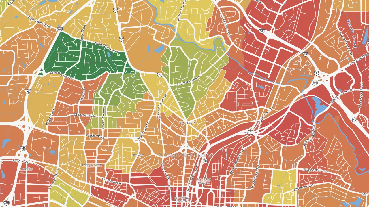 27608, NC Map of Theft Rates