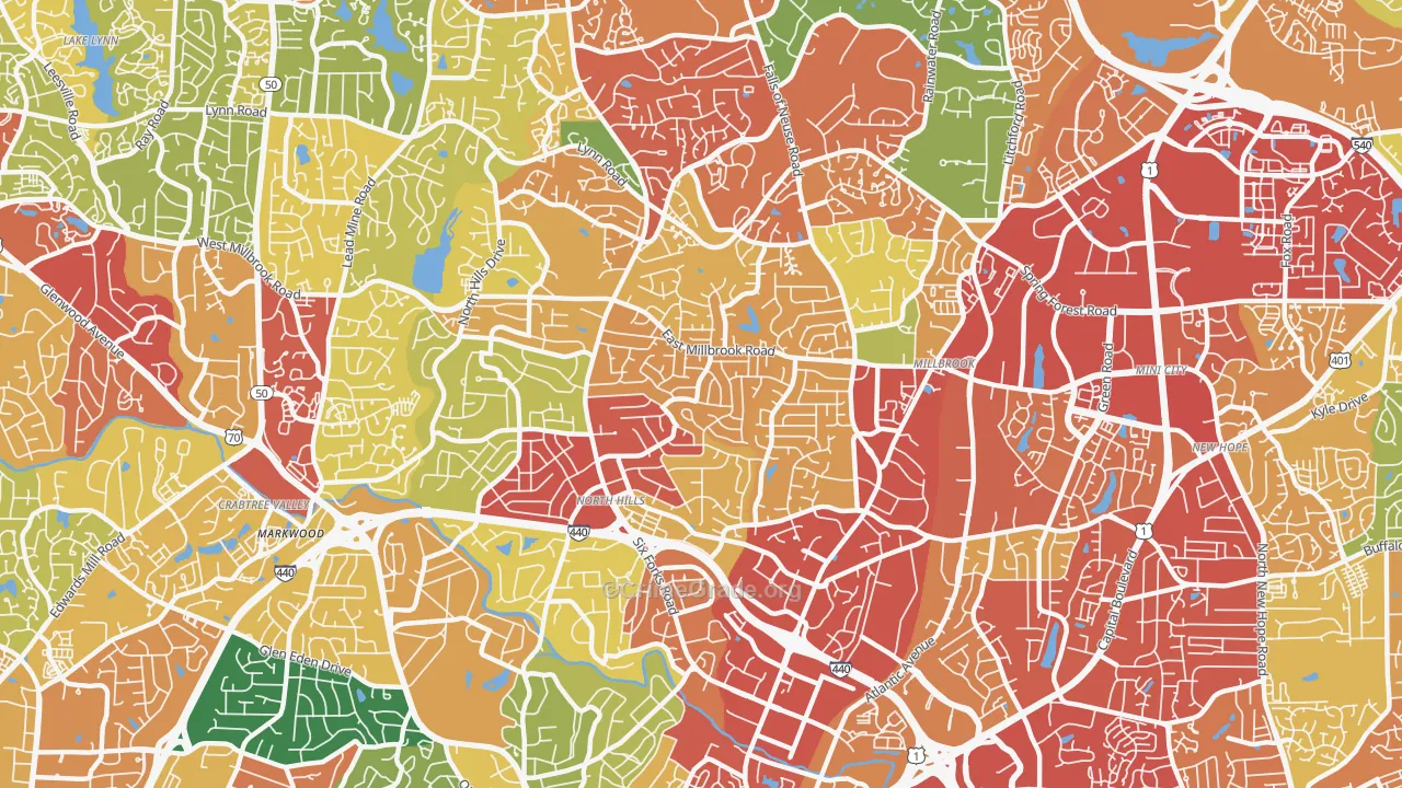 27609, NC Map of Theft Rates