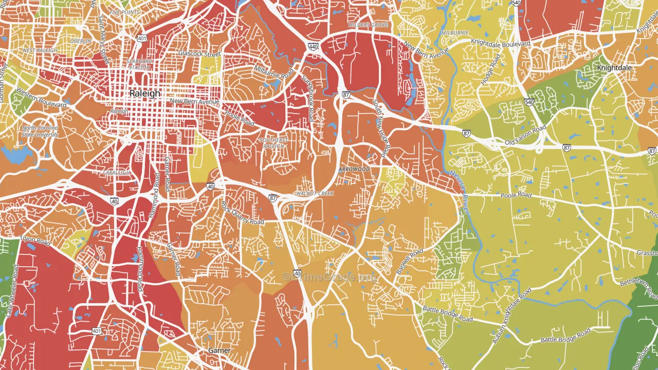 27610, NC Map of Theft Rates