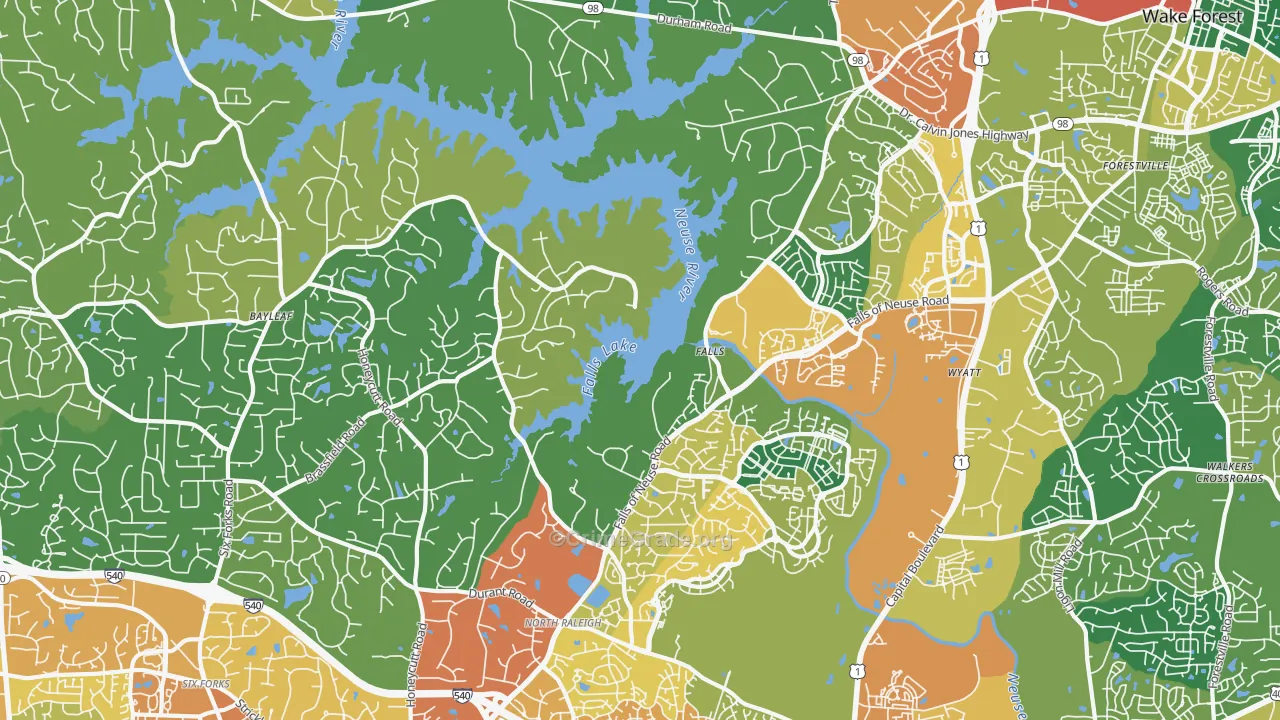 27614, NC Map of Theft Rates