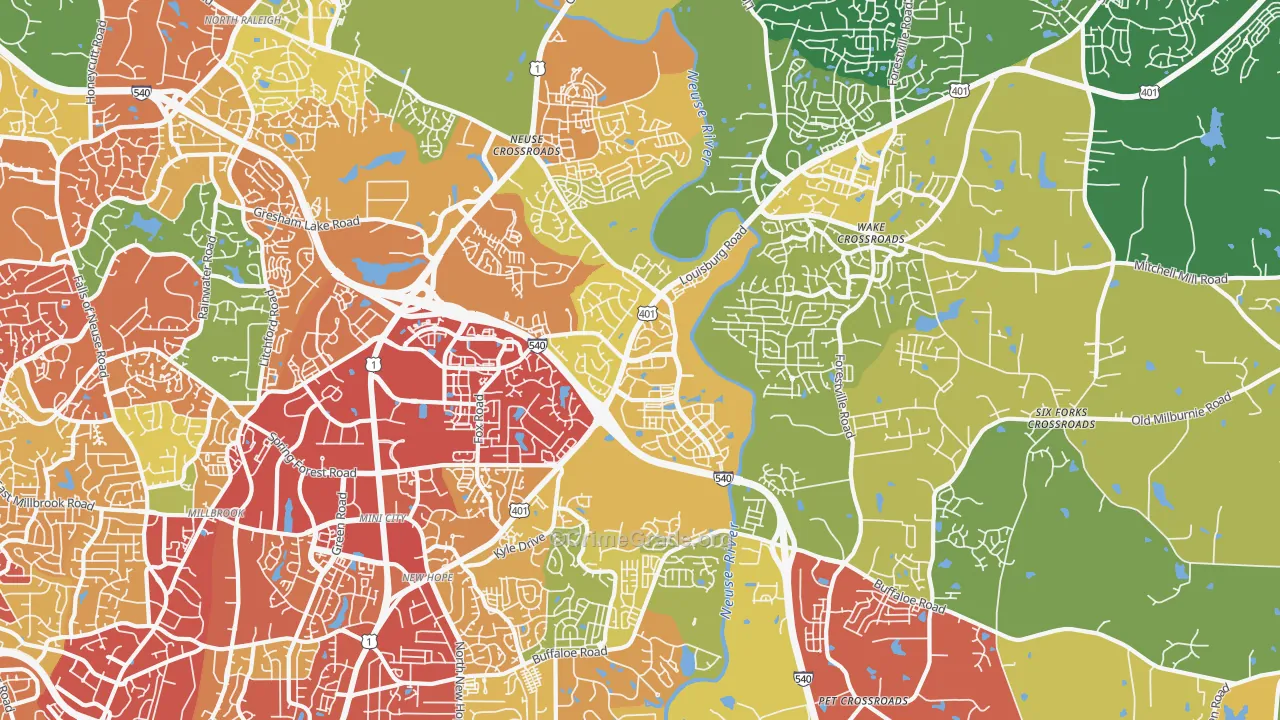 27616, NC Map of Theft Rates