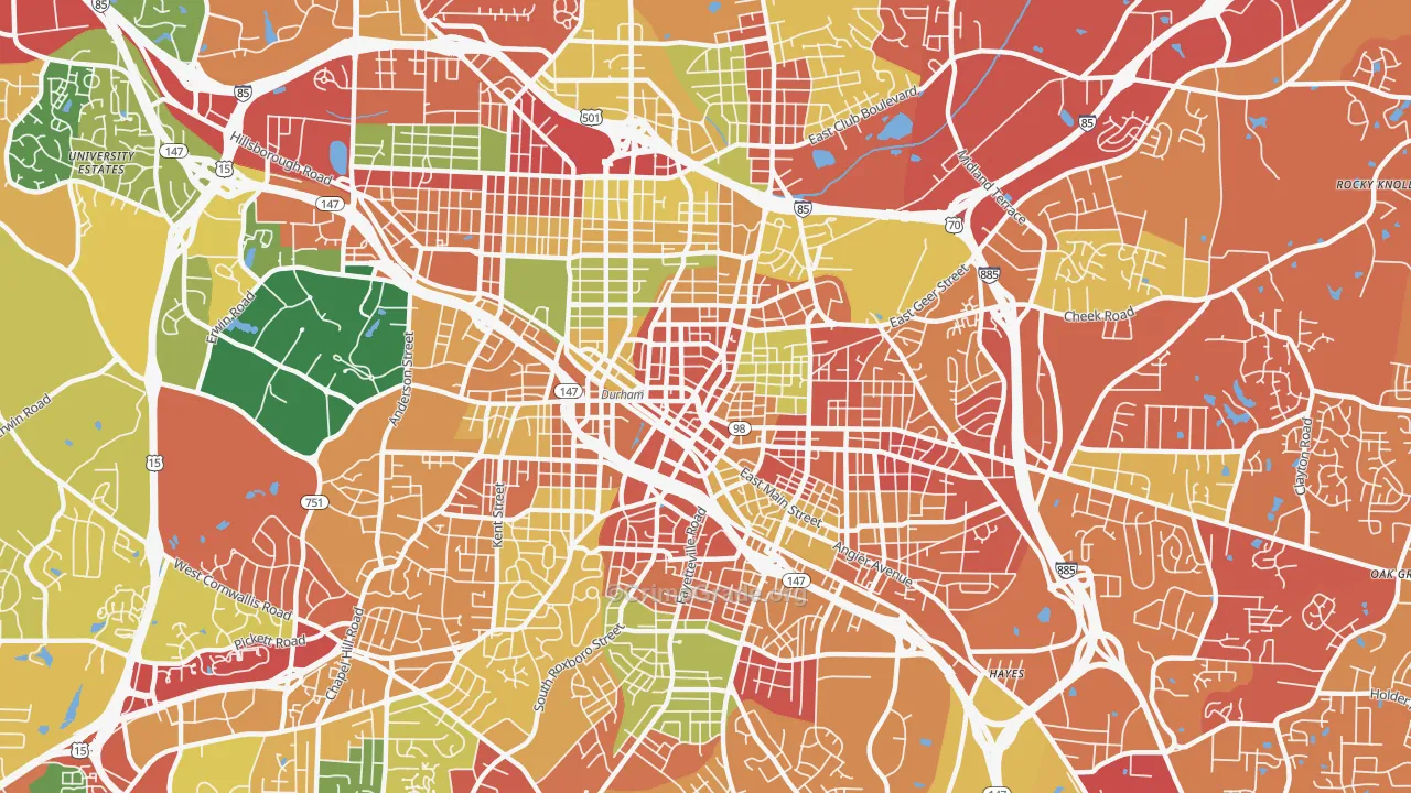 27701, NC Map of Theft Rates