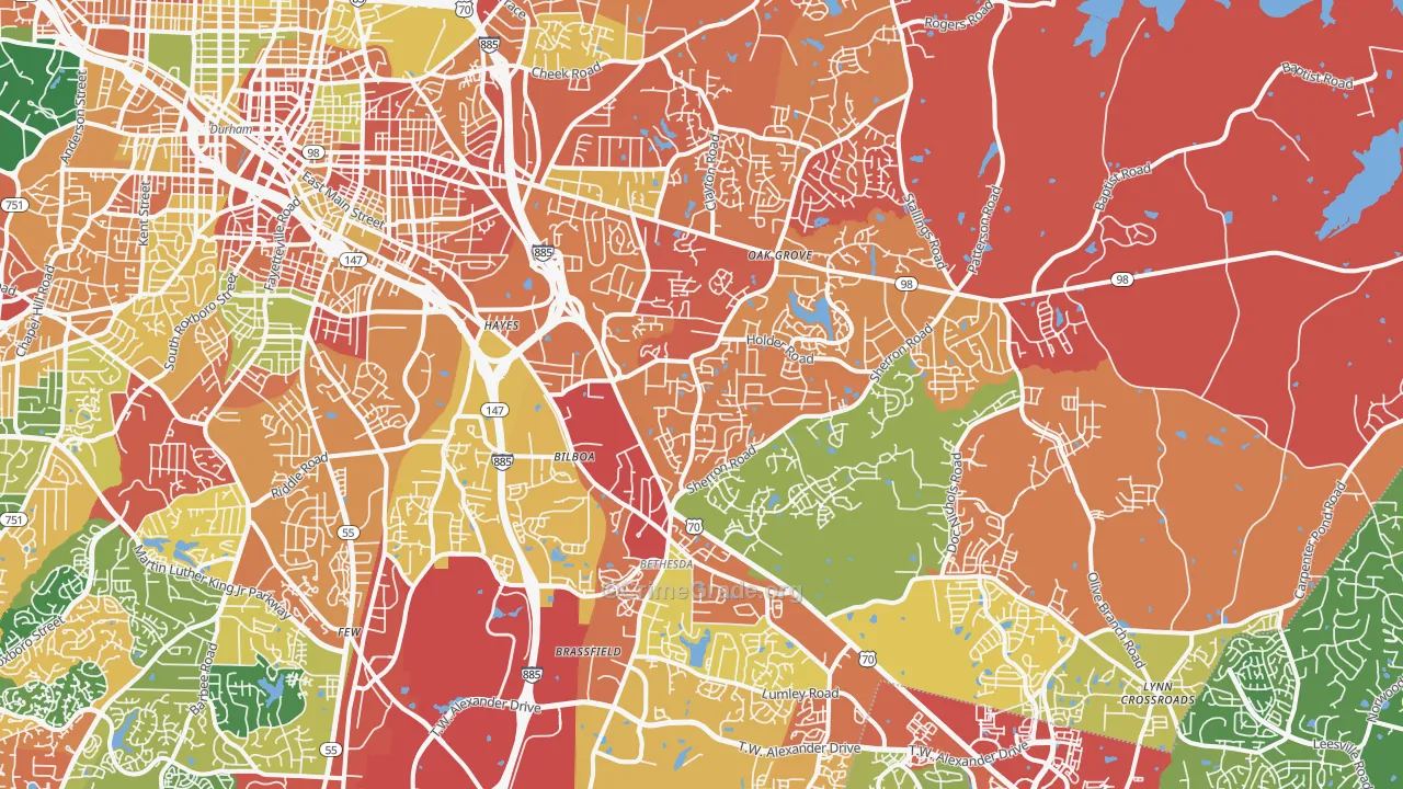27703, NC Map of Theft Rates