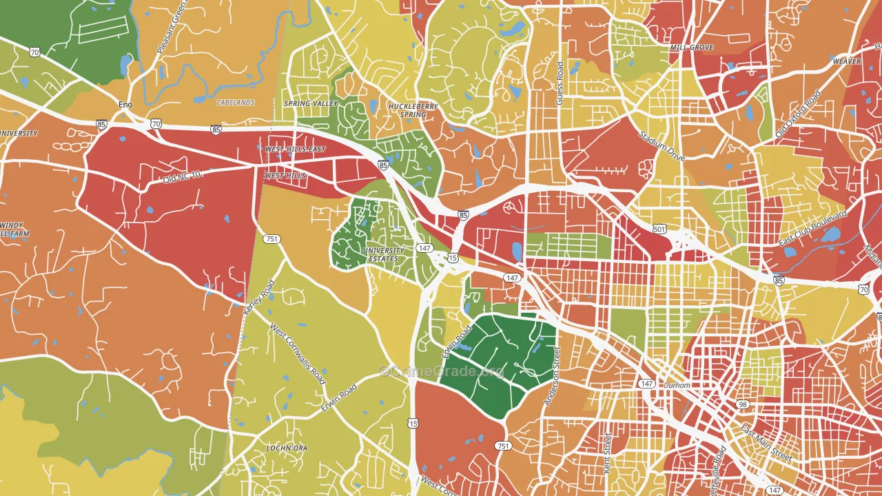 27705, NC Map of Theft Rates
