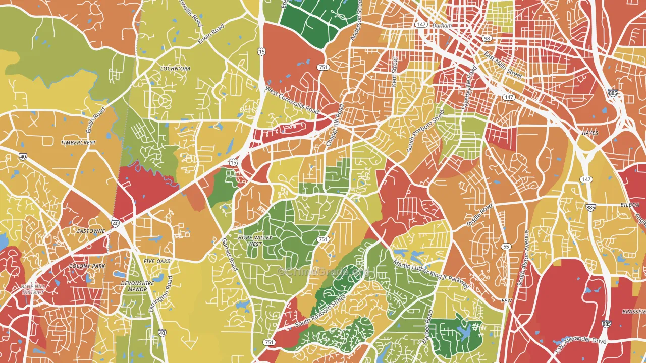 27707, NC Map of Theft Rates