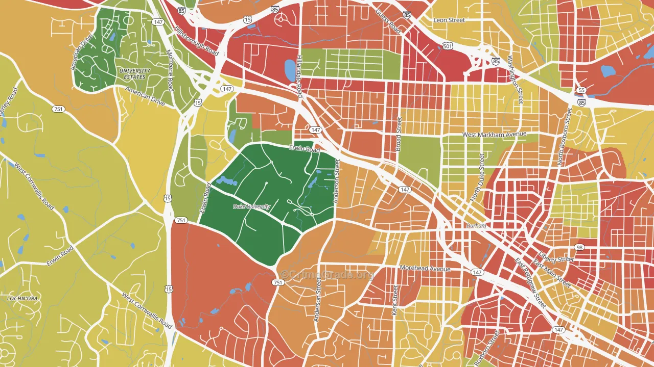 27708, NC Map of Theft Rates