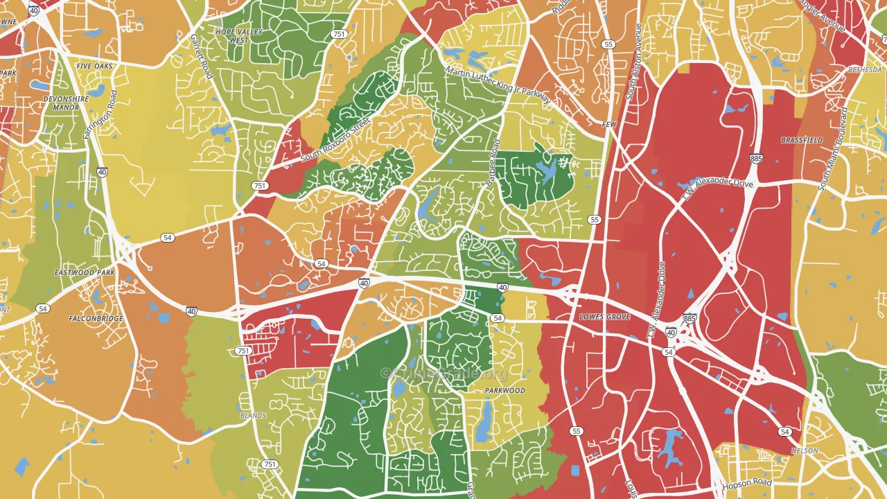 27713, NC Map of Theft Rates