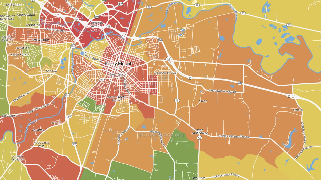 27801, NC Map of Theft Rates