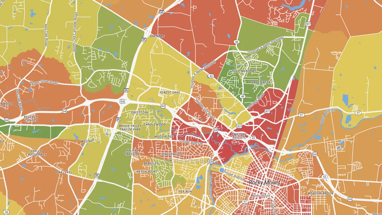 27804, NC Map of Theft Rates