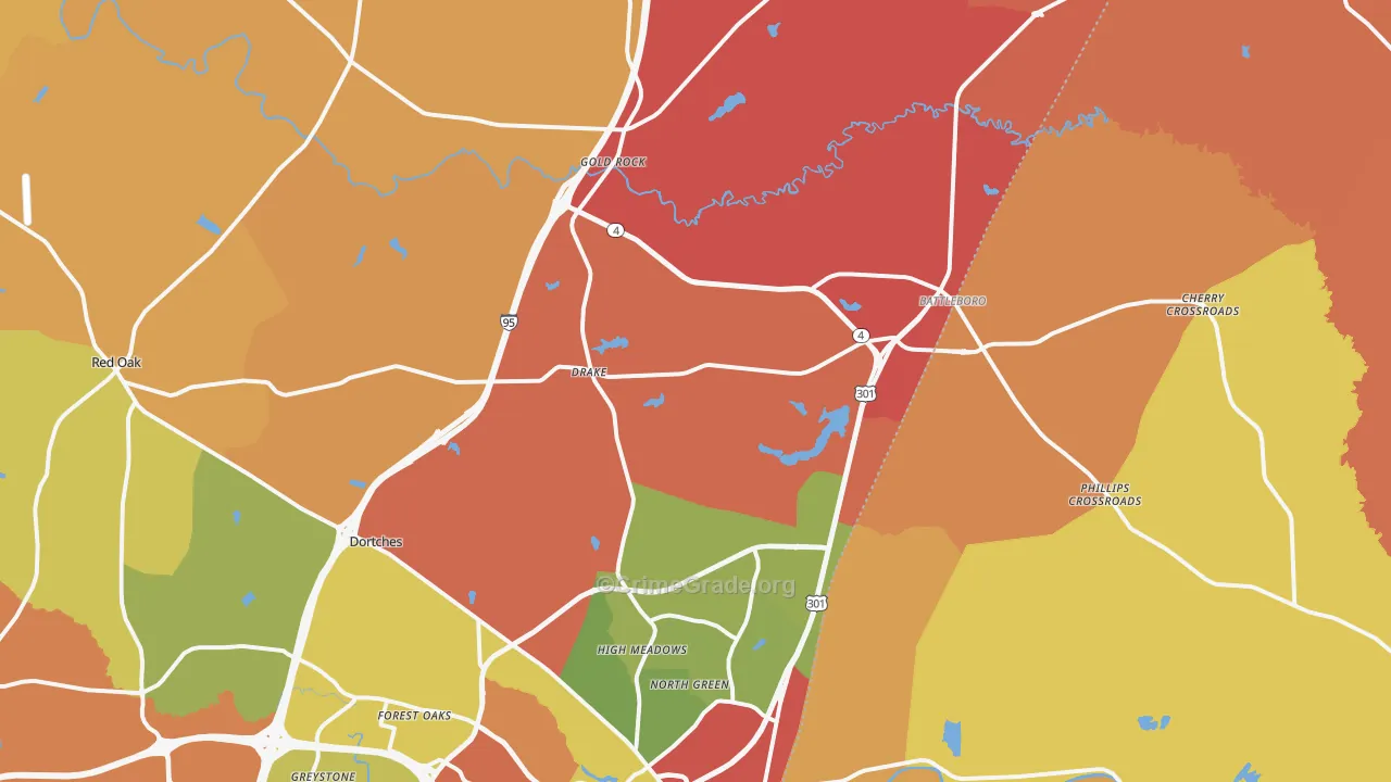 27809, NC Map of Theft Rates