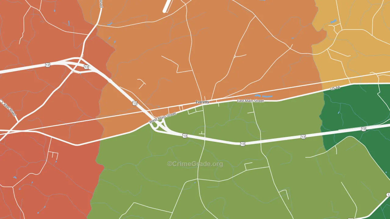 27825, NC Map of Theft Rates