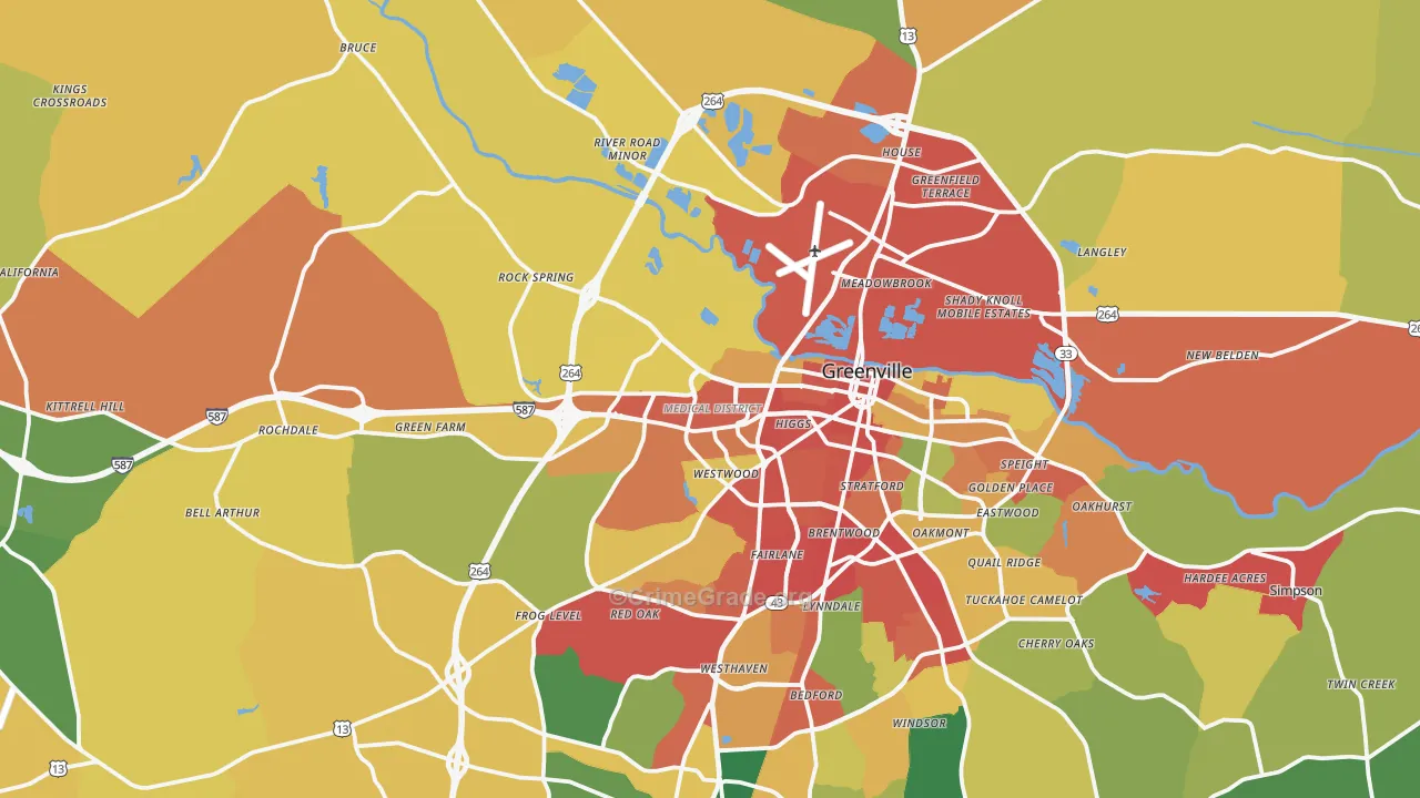 27834, NC Map of Theft Rates