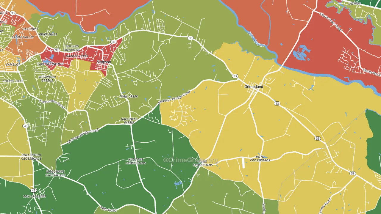 27837, NC Map of Theft Rates