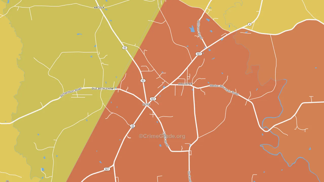 27844, NC Map of Theft Rates