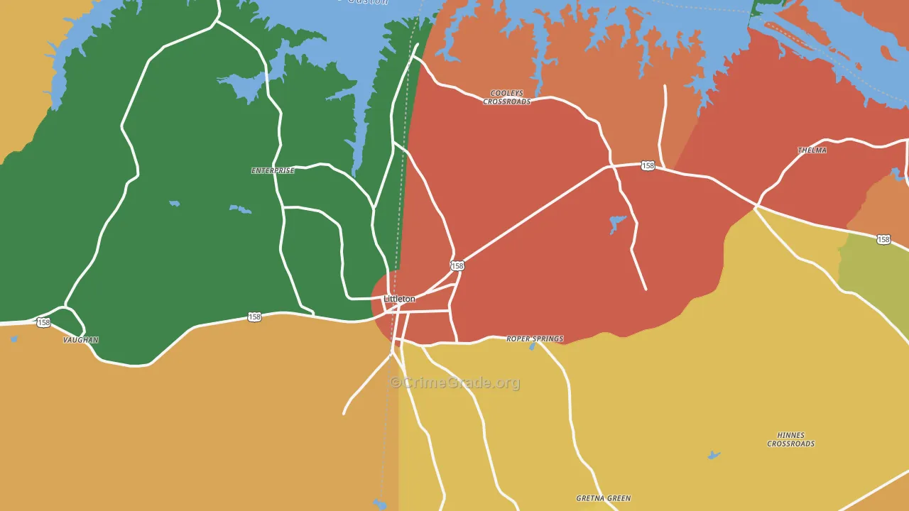 27850, NC Map of Theft Rates