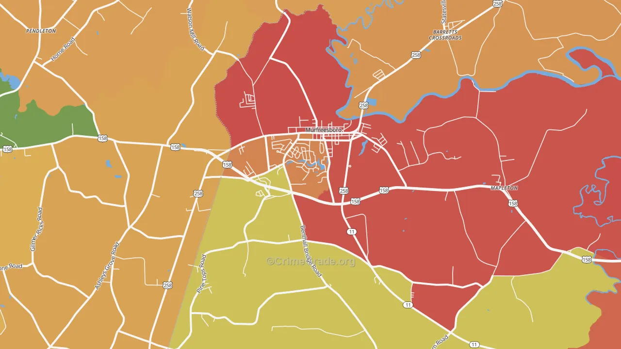 27855, NC Map of Theft Rates