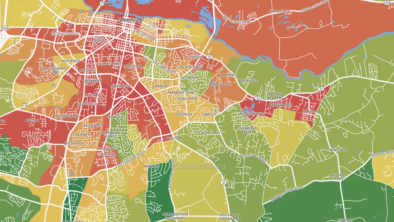 27858, NC Map of Theft Rates