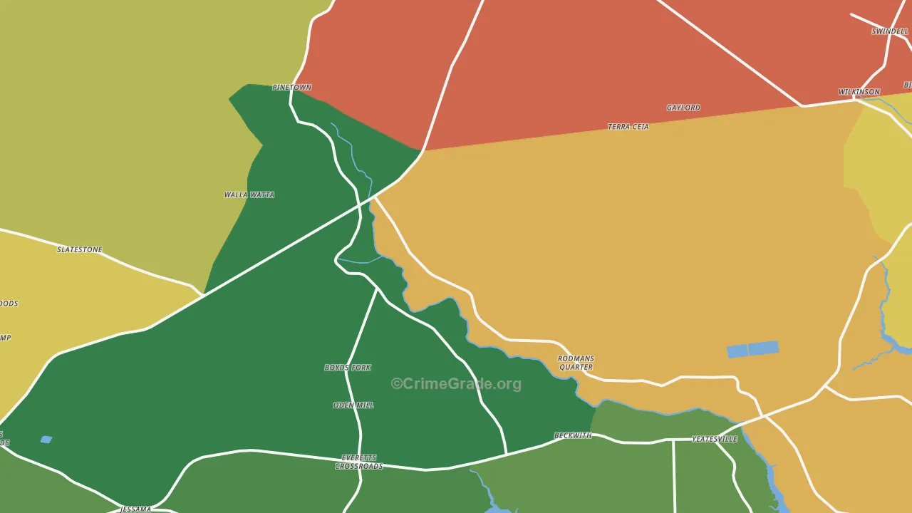 27865, NC Map of Theft Rates