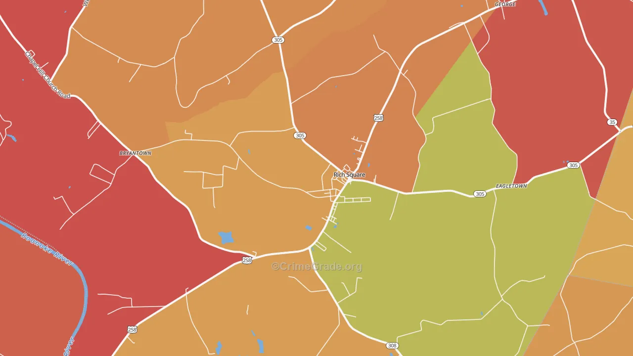 27869, NC Map of Theft Rates