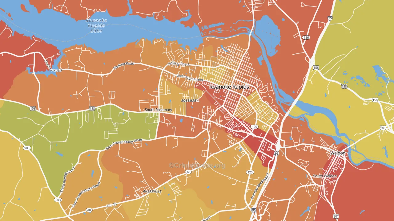 27870, NC Map of Theft Rates