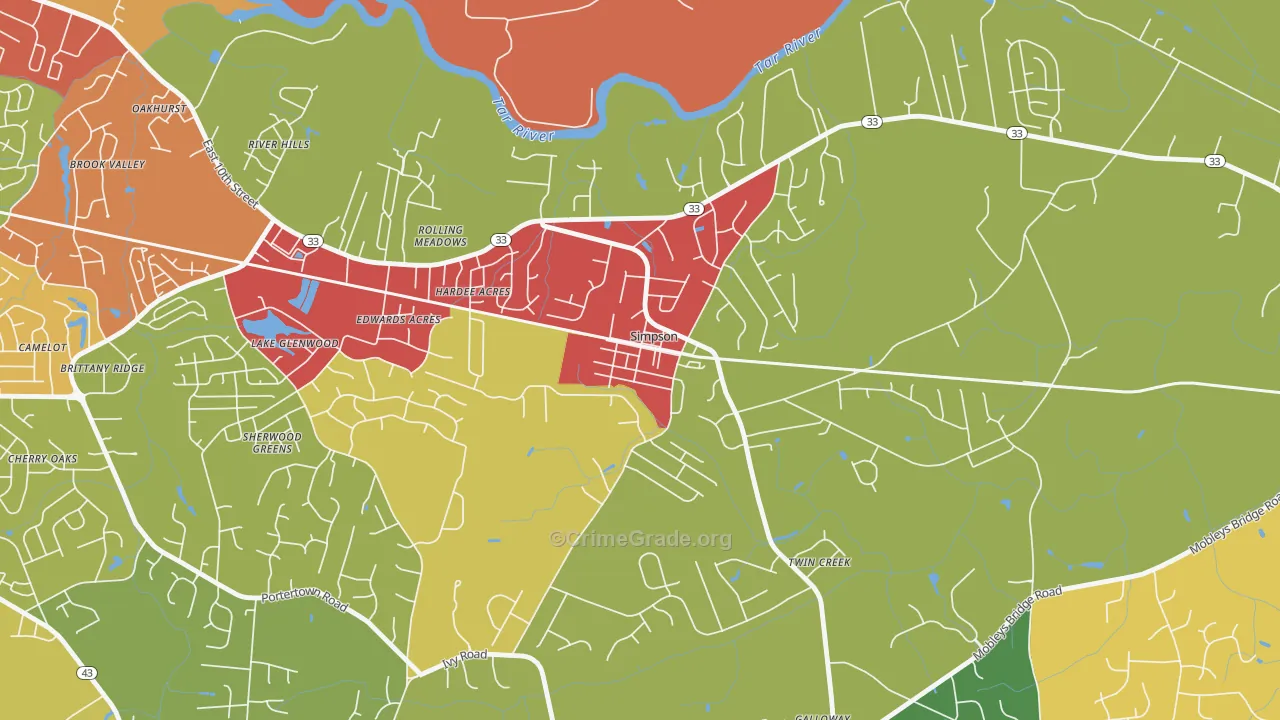27879, NC Map of Theft Rates