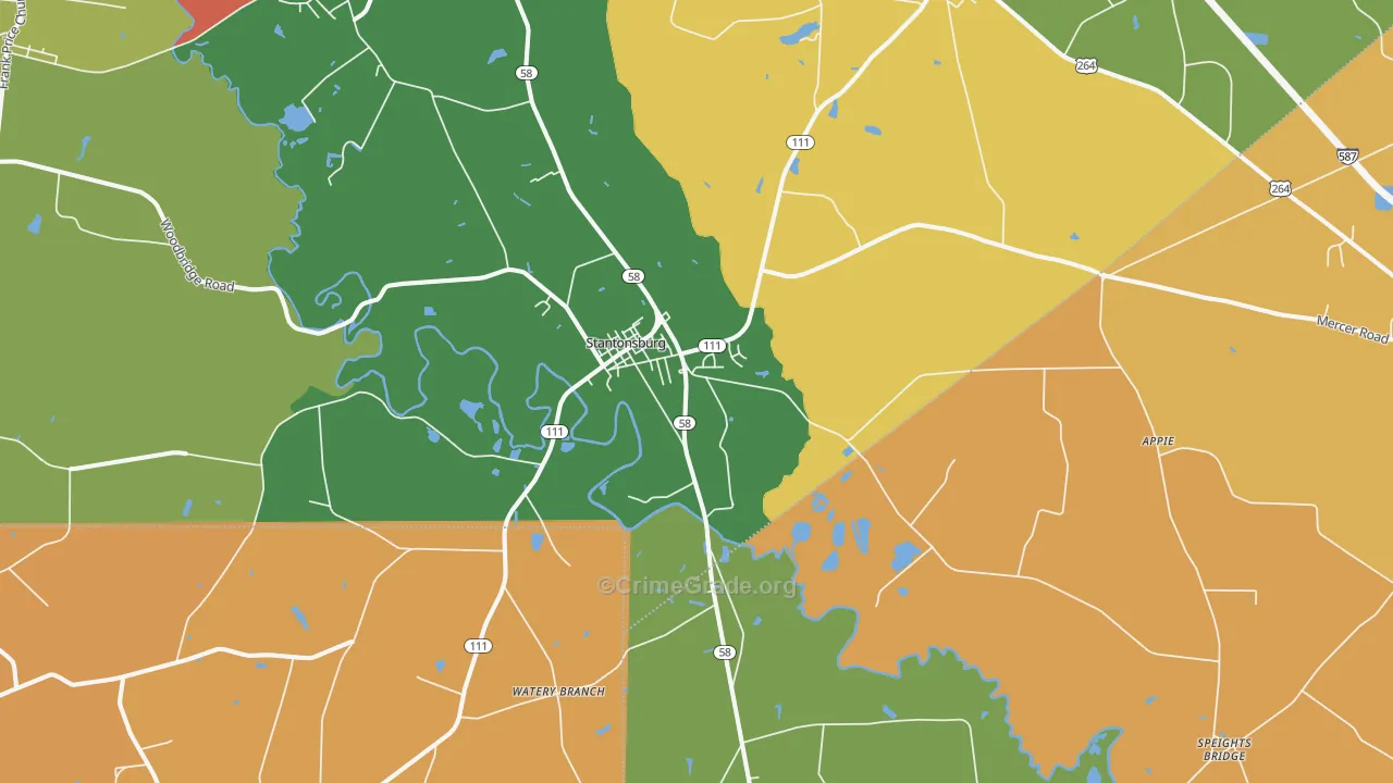 27883, NC Map of Theft Rates