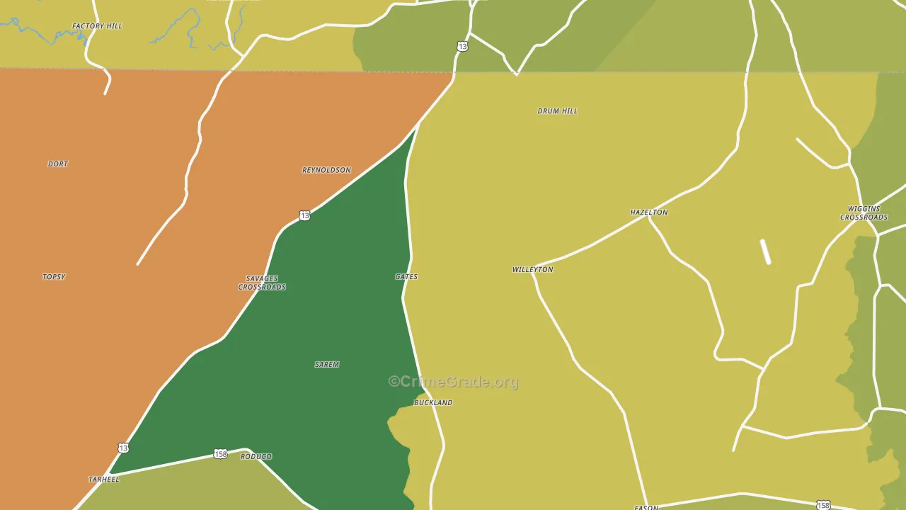 27937, NC Map of Theft Rates