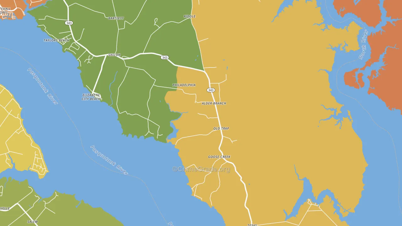 27974, NC Map of Theft Rates