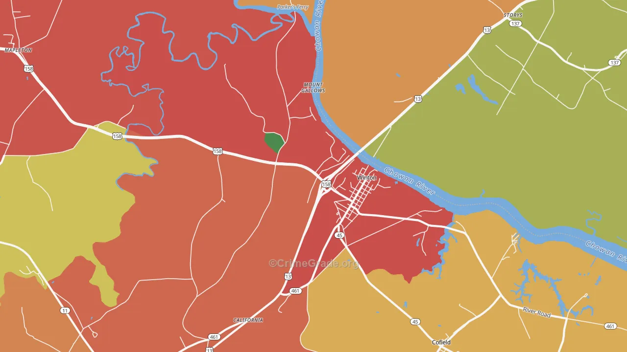 27986, NC Map of Theft Rates