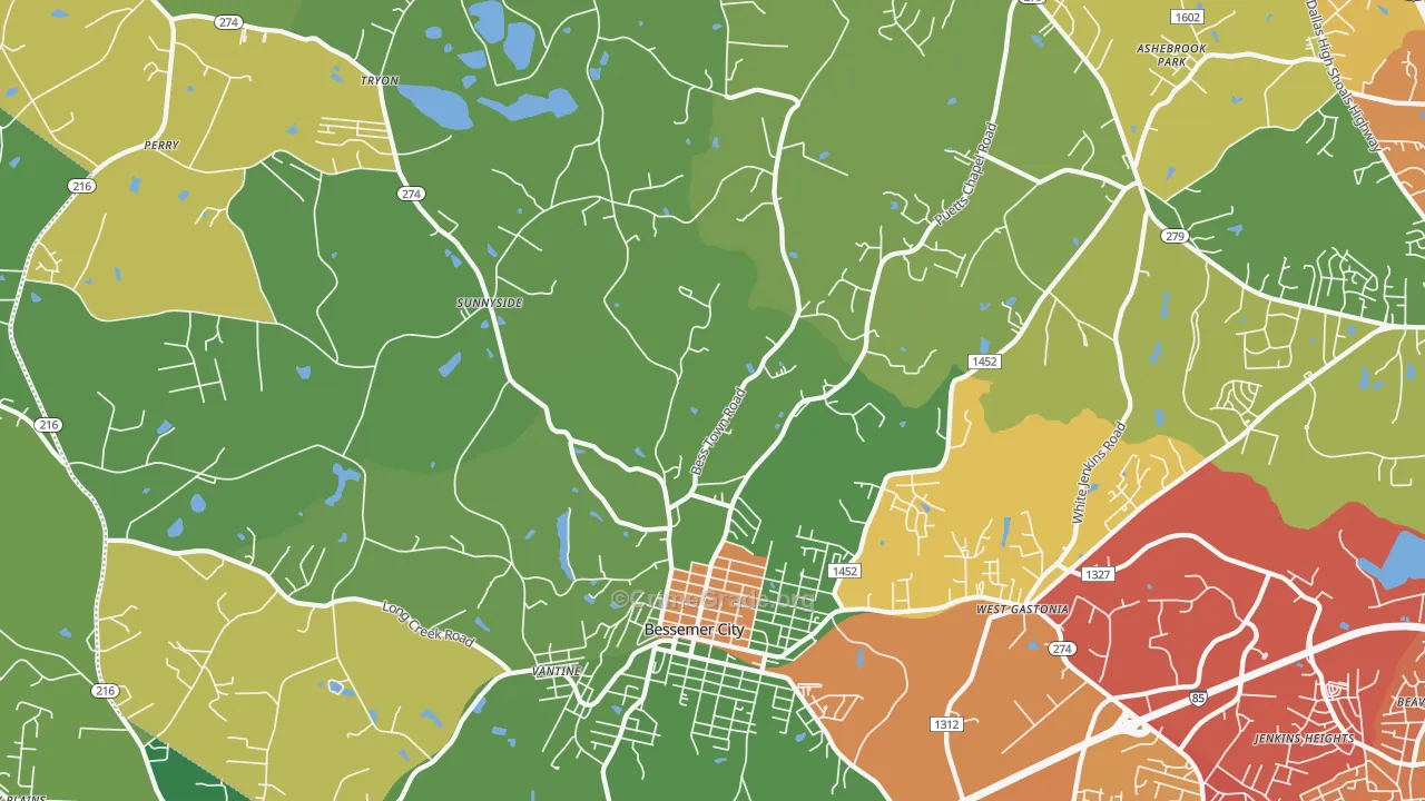 28016, NC Map of Theft Rates