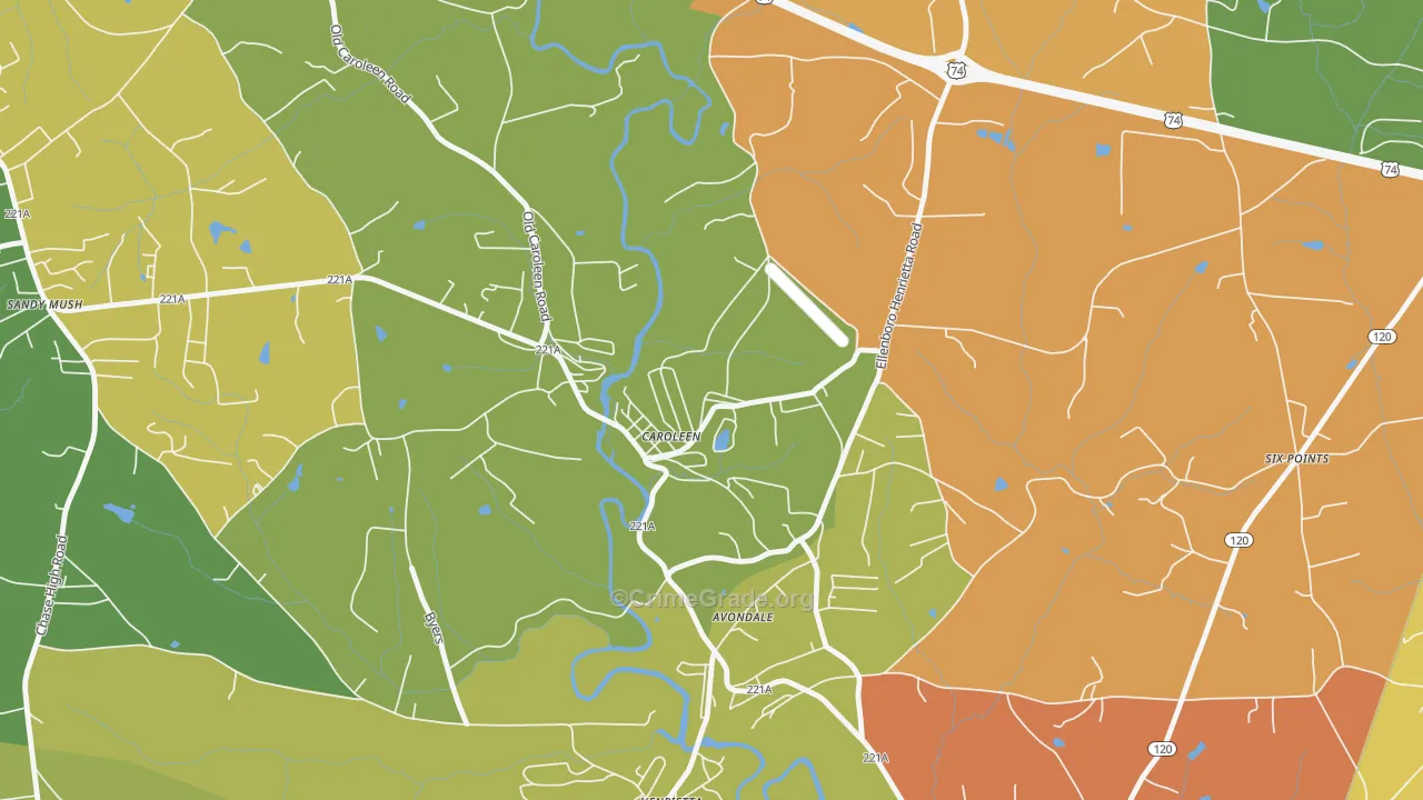 28019, NC Map of Theft Rates