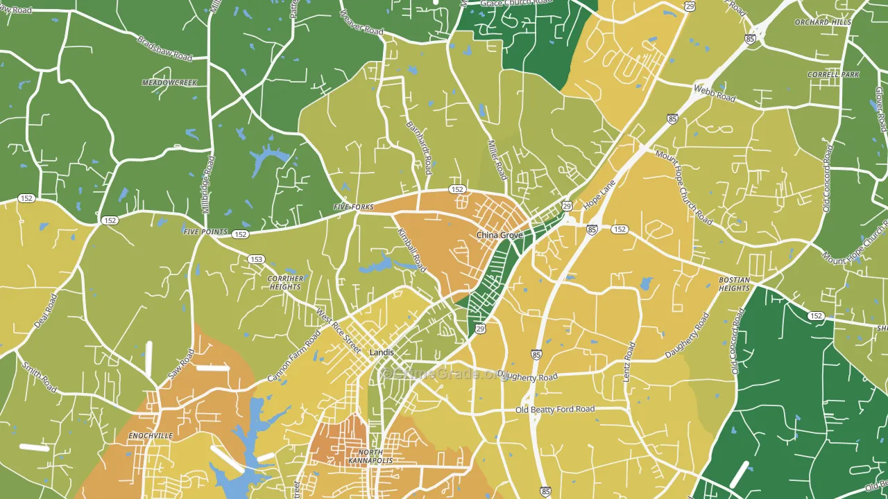 28023, NC Map of Theft Rates
