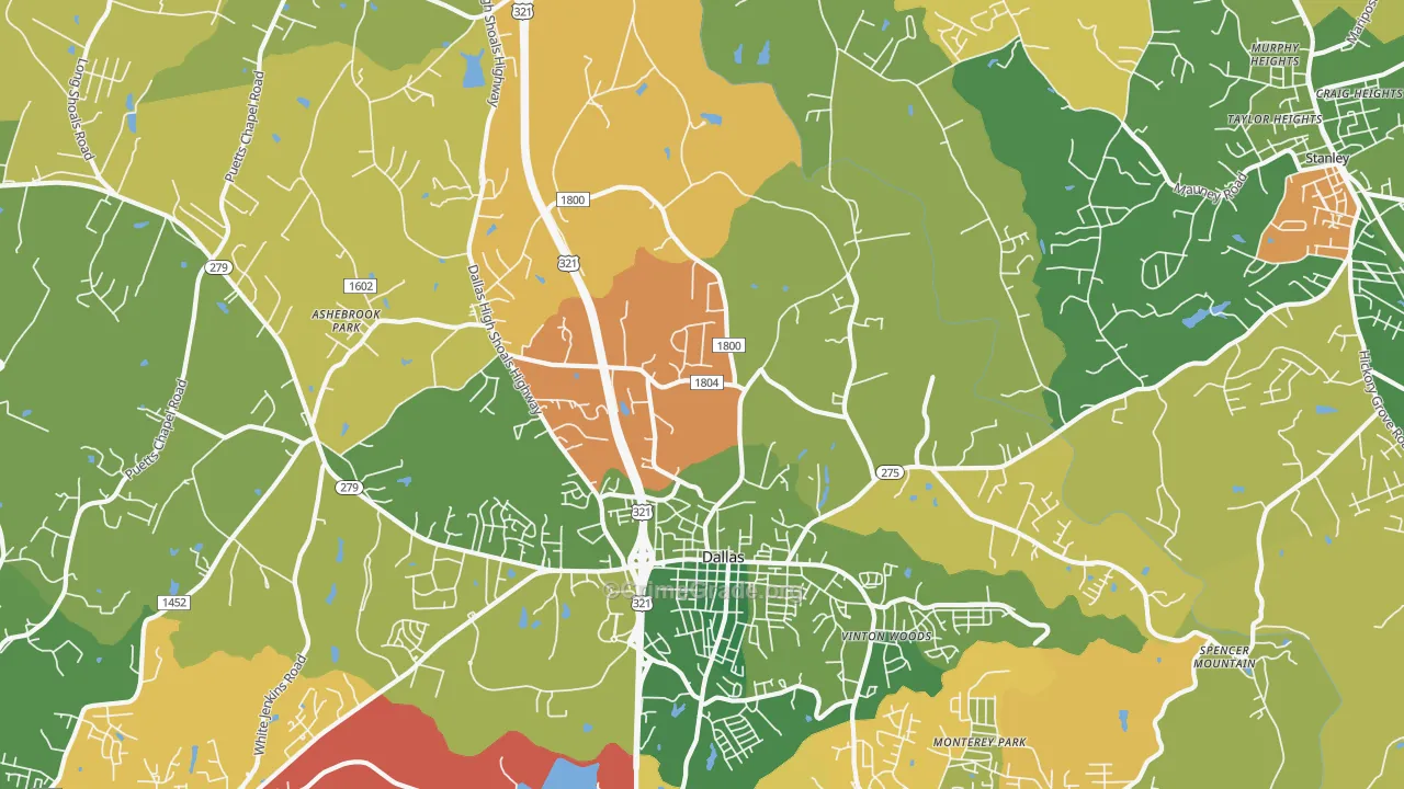 28034, NC Map of Theft Rates