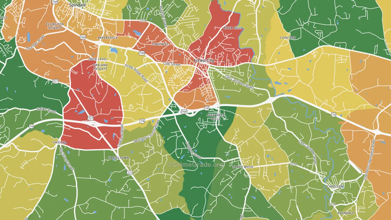 28043, NC Map of Theft Rates