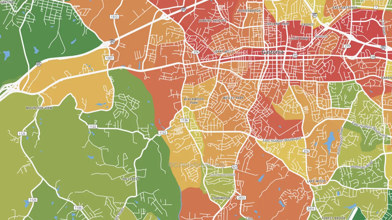28052, NC Map of Theft Rates