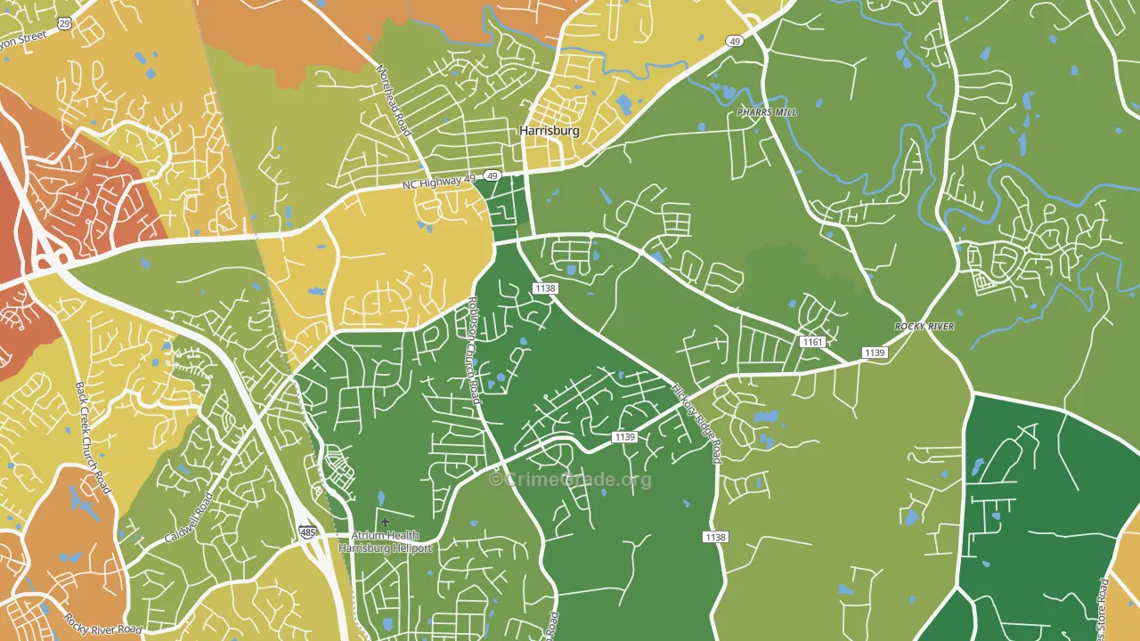 28075, NC Map of Theft Rates