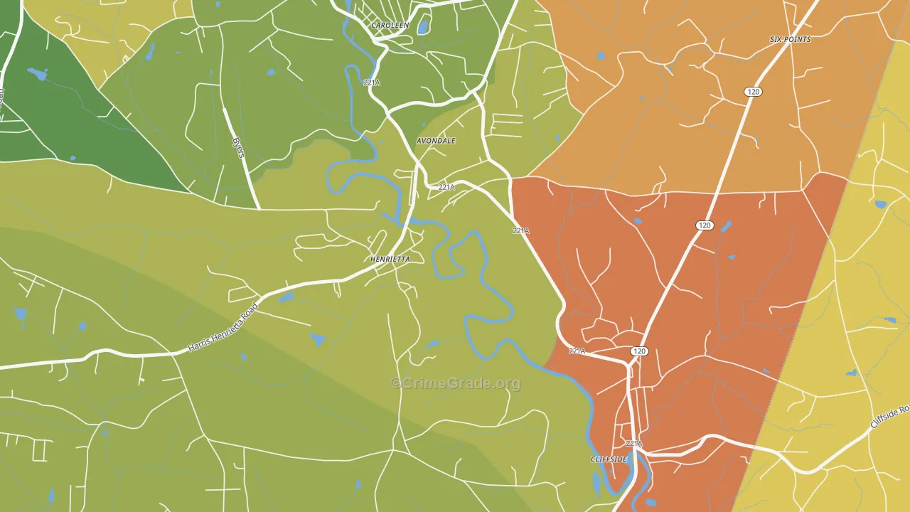 28076, NC Map of Theft Rates