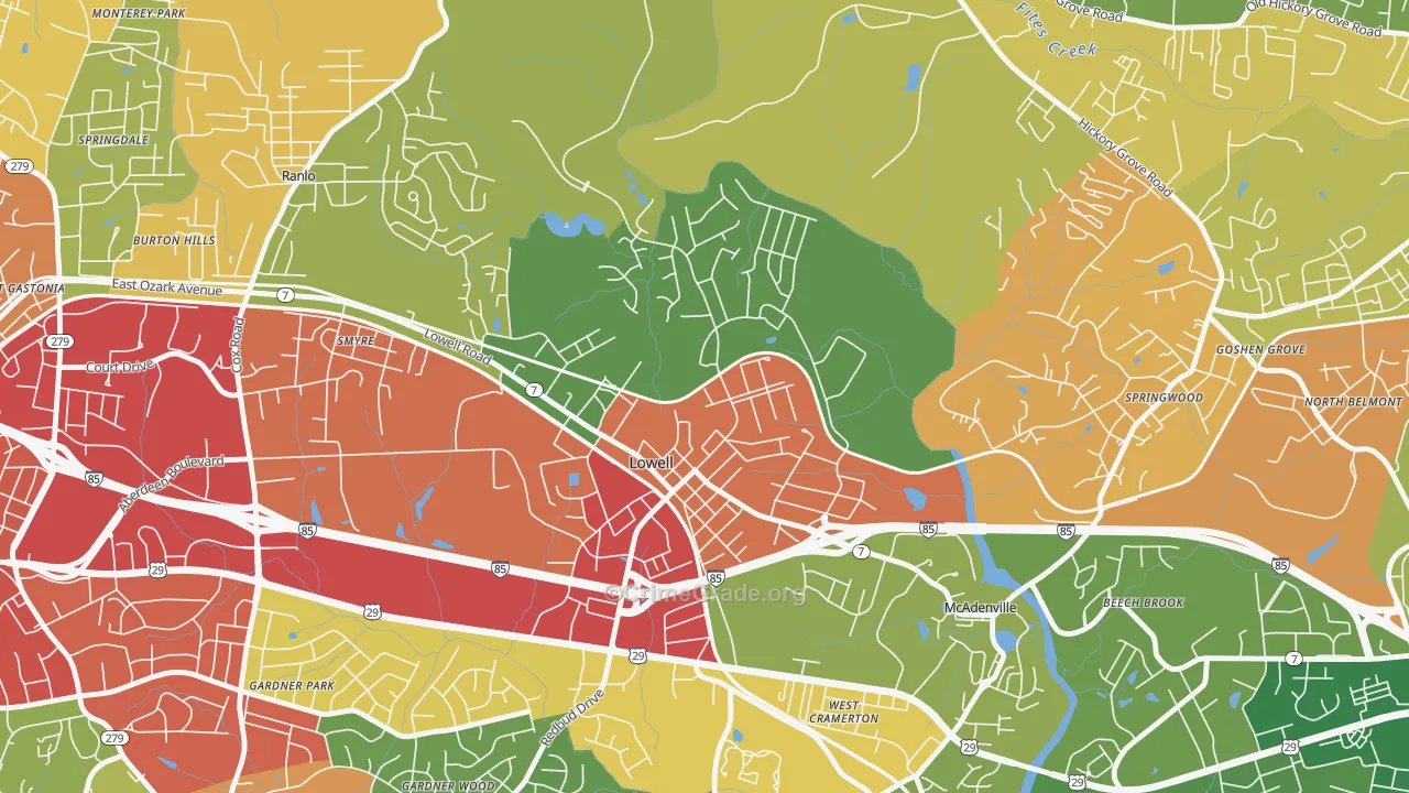 28098, NC Map of Theft Rates
