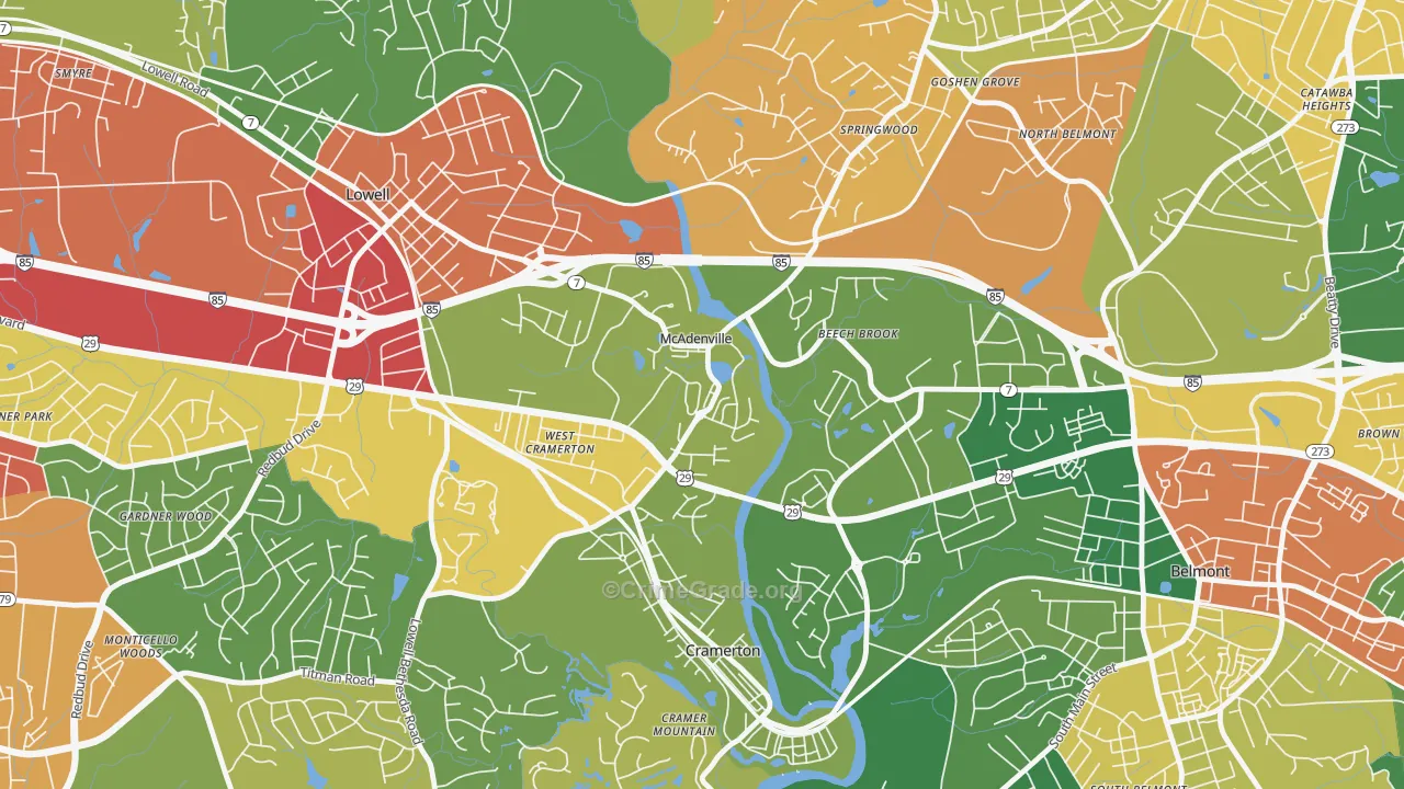 28101, NC Map of Theft Rates