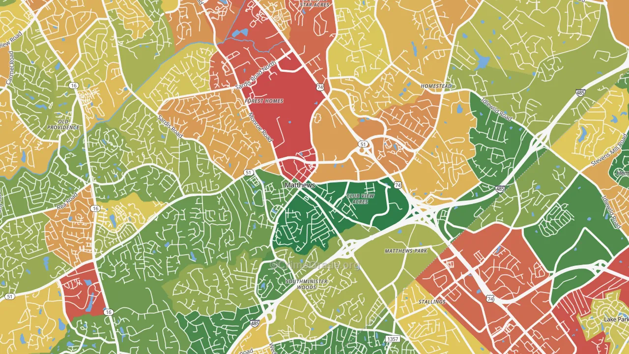 28105, NC Map of Theft Rates