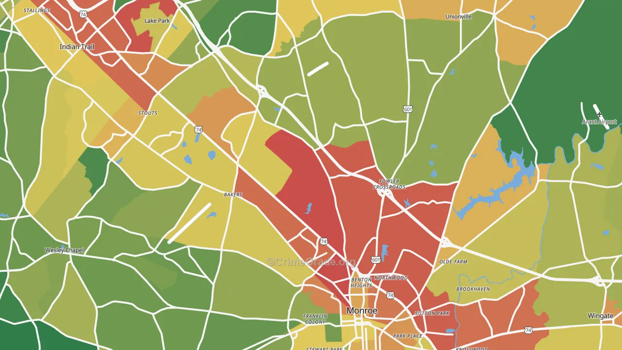 28110, NC Map of Theft Rates