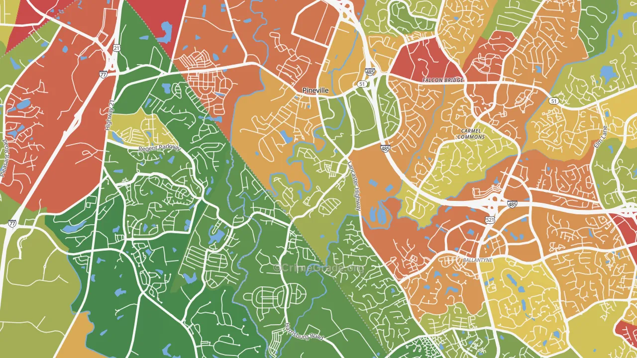 28134, NC Map of Theft Rates