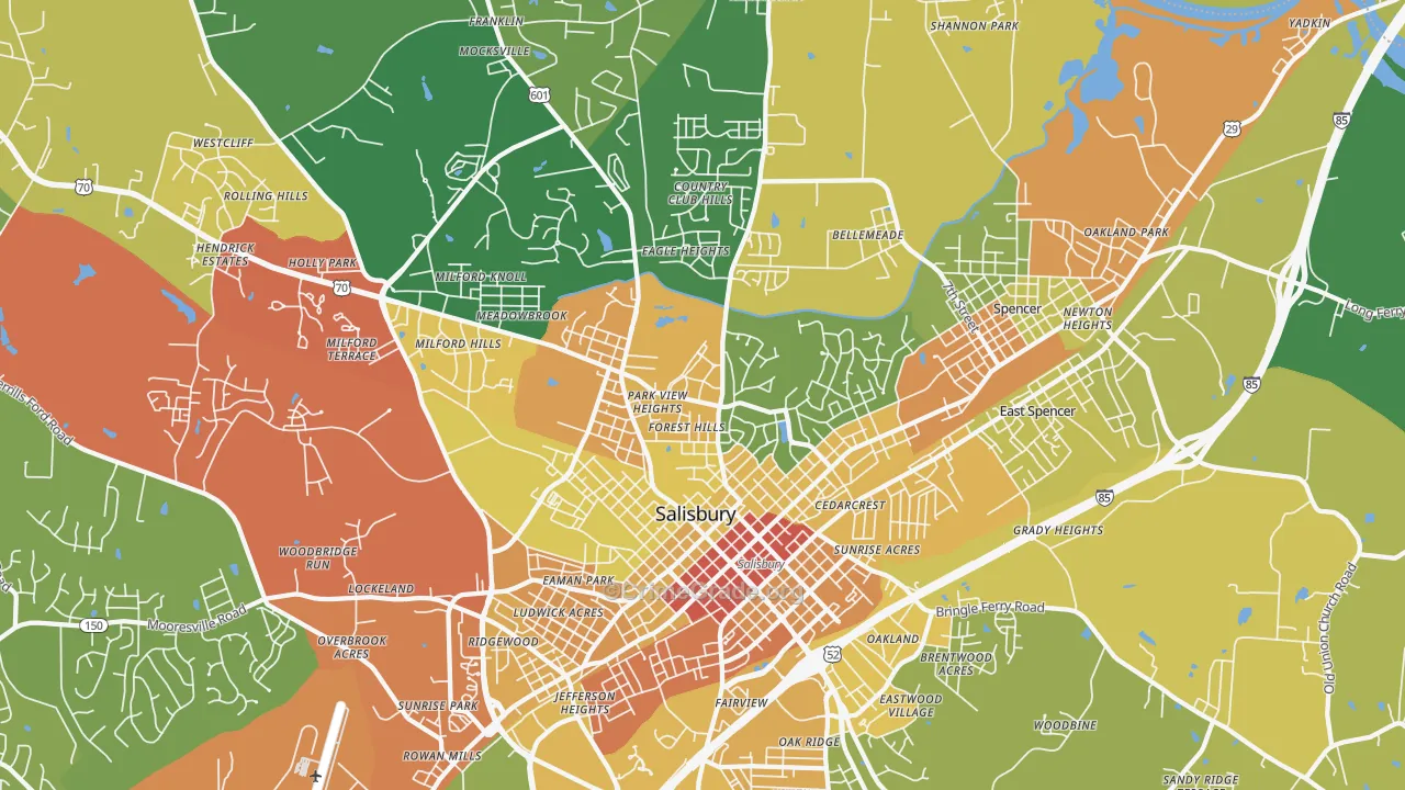 28144, NC Map of Theft Rates