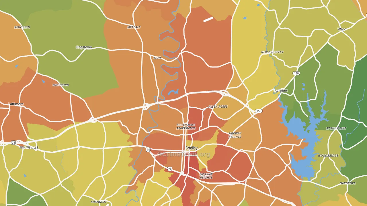 28150, NC Map of Theft Rates