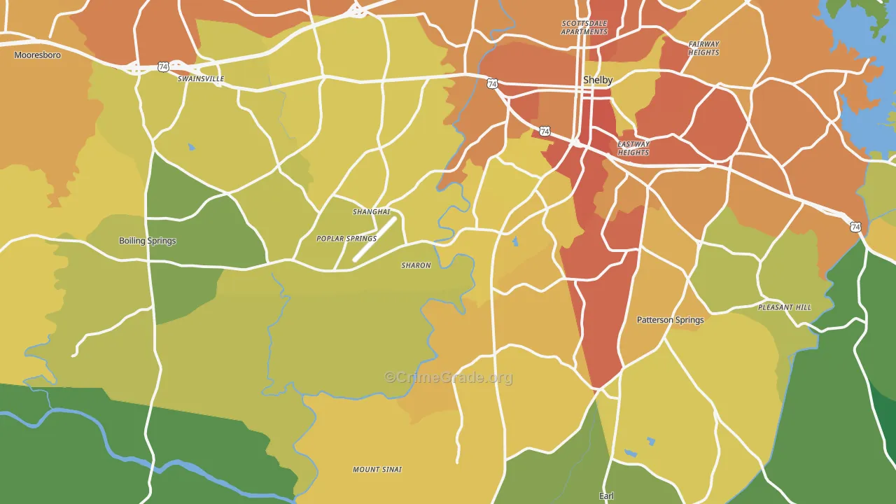 28152, NC Map of Theft Rates