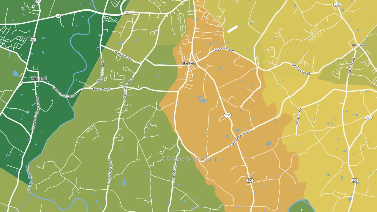 28163, NC Map of Theft Rates