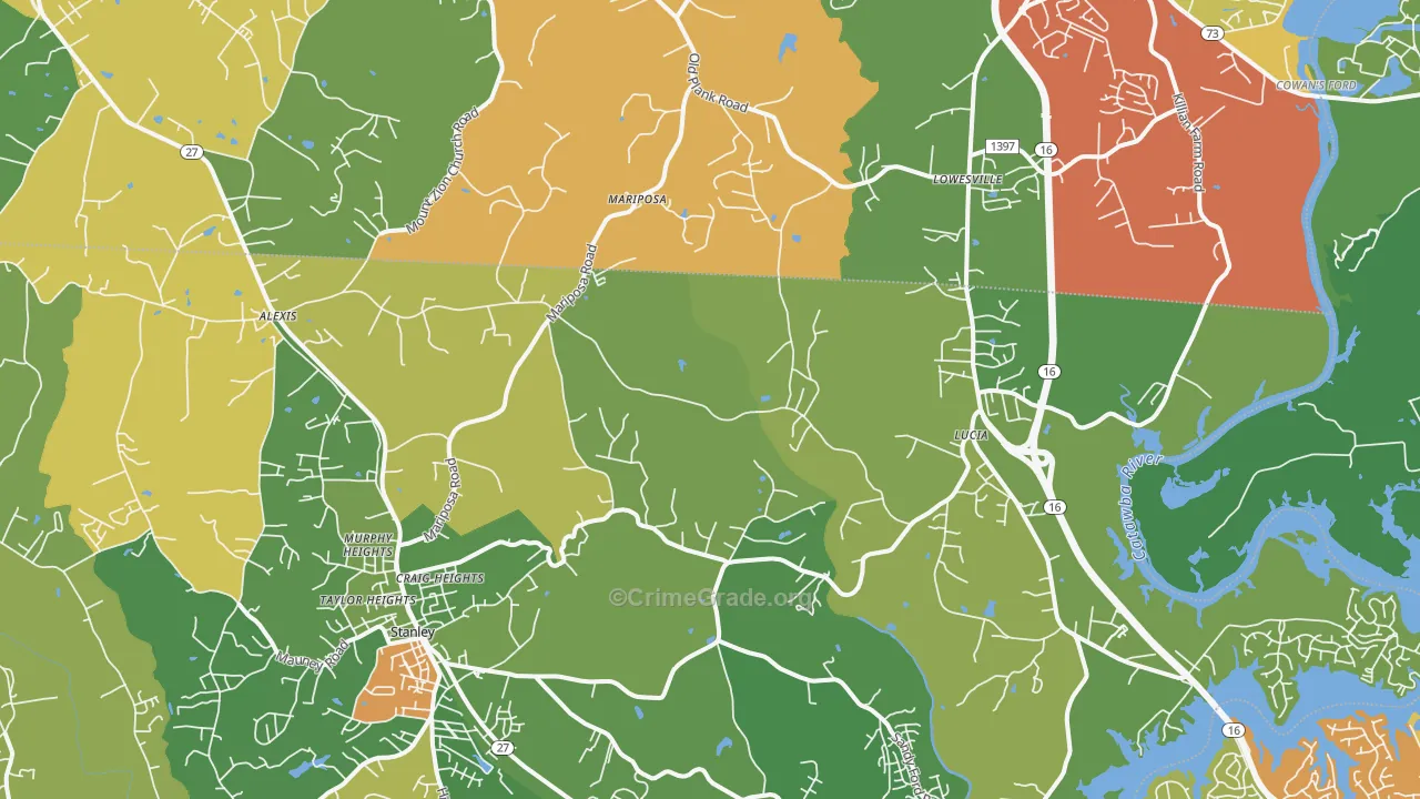 28164, NC Map of Theft Rates