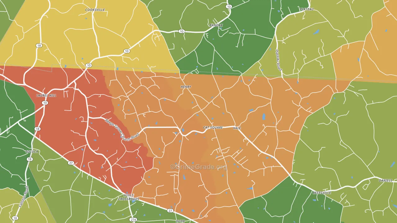 28168, NC Map of Theft Rates