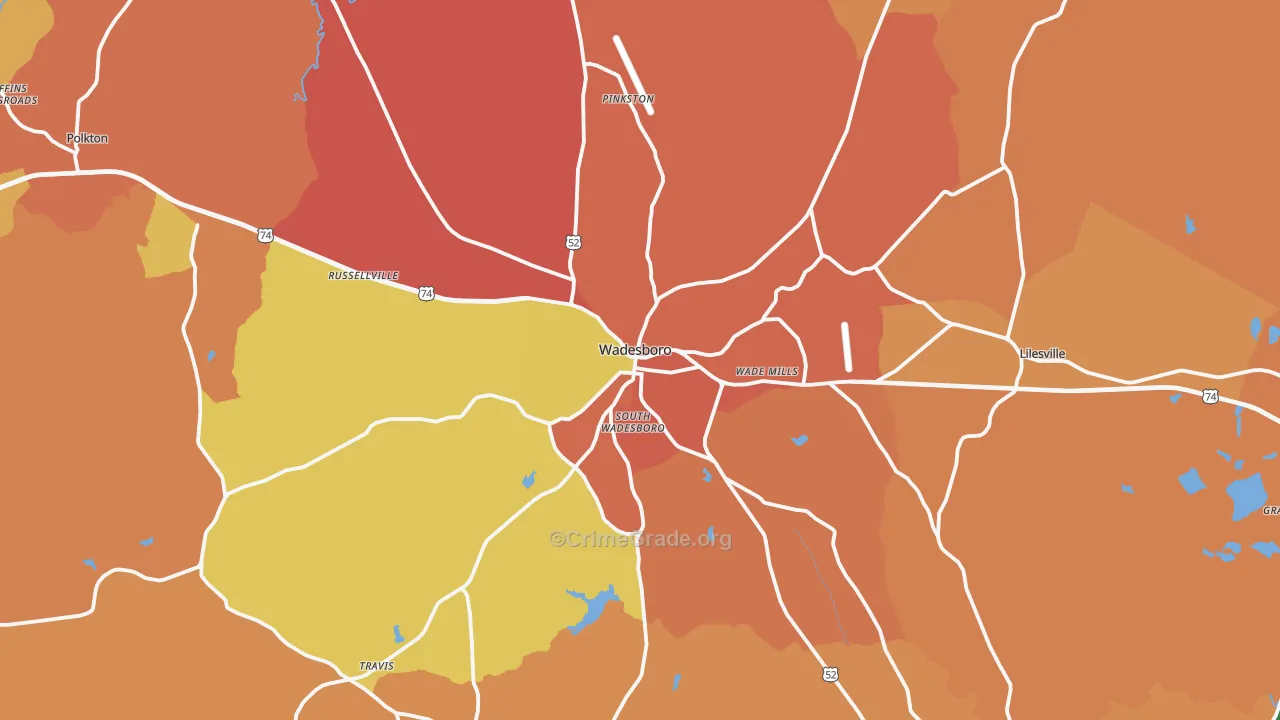 28170, NC Map of Theft Rates
