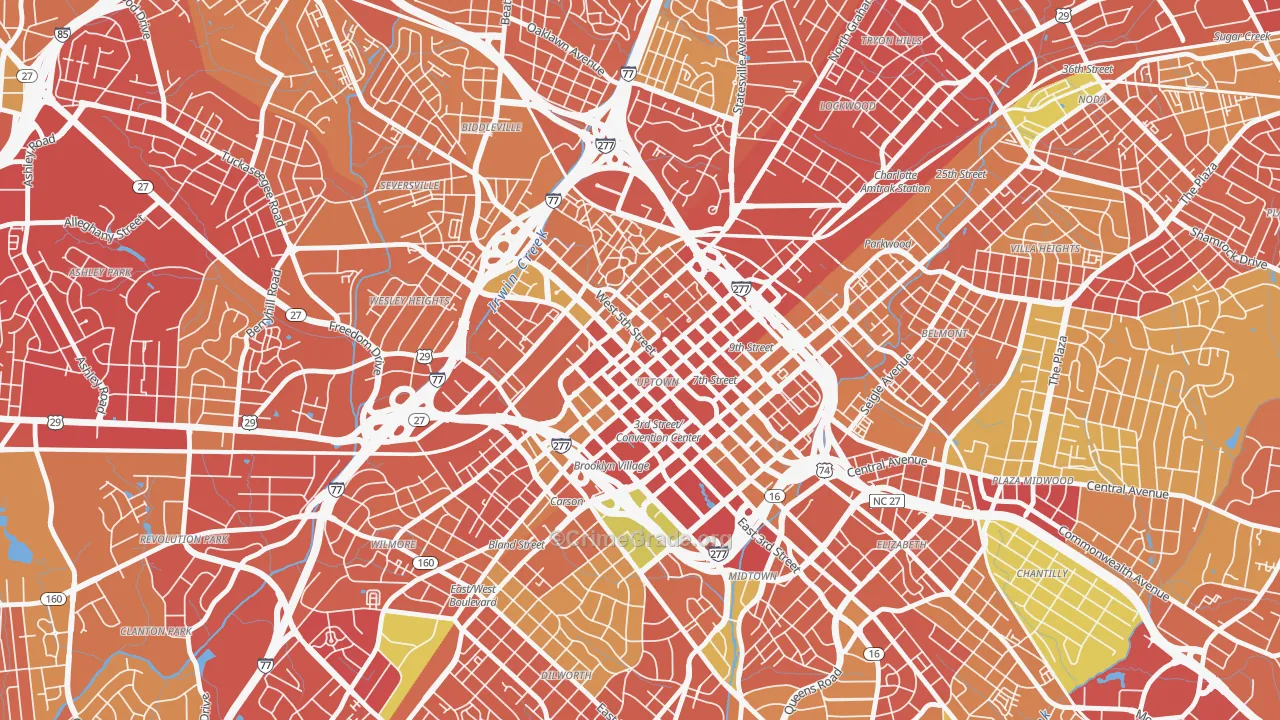 28202, NC Map of Theft Rates